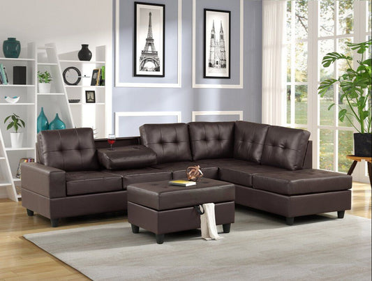 1HEIGHTS - Reversible Sectional + Ottoman Set (Espresso)
