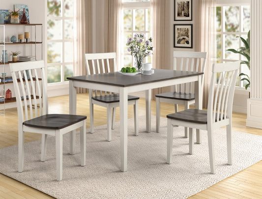 2182SET-WH/GY BRODY 5-PK DINETTE WHITE/GREY