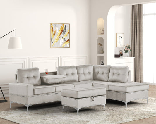 Anserra Gray Reversible Sectional + Ottoman Set **NEW ARRIVAL**