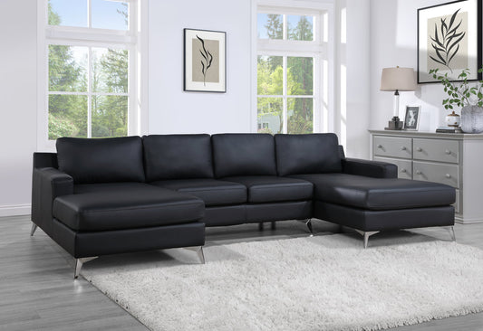 Candace Black Double Chaise Sectional **NEW ARRIVAL**