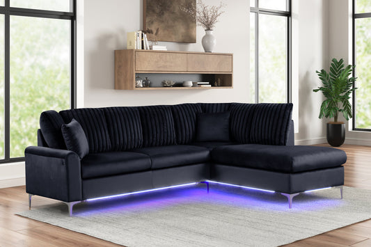Candy Black - Reversible Sectional (w/ LED's)