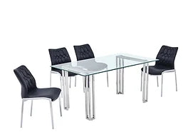 Molly 5 PC Rectangle Black Dining Set