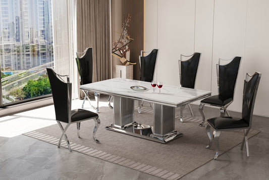 D6062 - Dining Table + 6 Chair Set **NEW ARRIVAL**