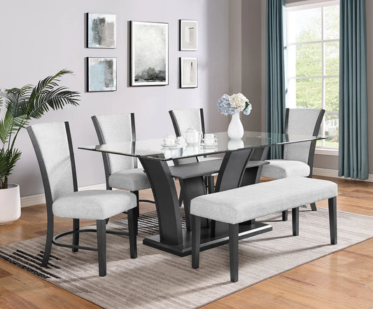 1216DVT-6x CHAIRS CAMELIA DOVE DINING GROUP