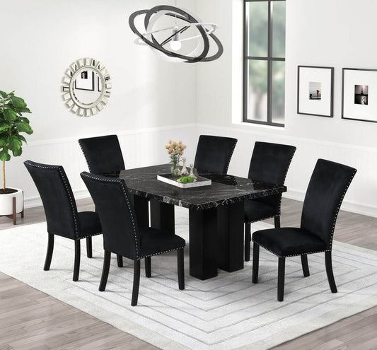 1220 Onyx - (FAUX MARBLE) Dining Table + 6 Chair Set **NEW ARRIVAL**