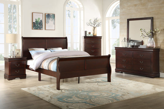 Louis Philip Cherry Sleigh Bedroom Set