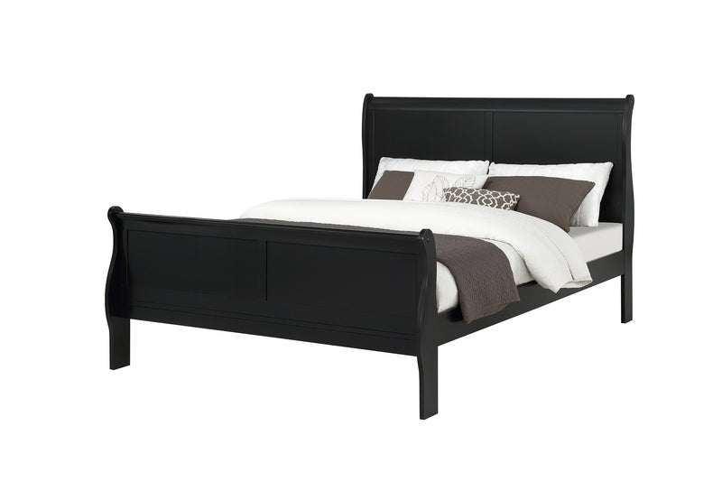 Louis Philip Black Sleigh Bedroom Set