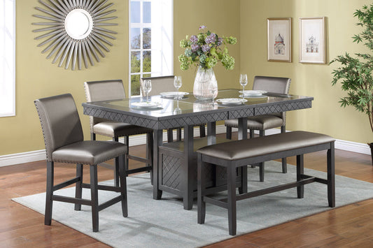 Bankston Gray Counter Height Dining Set