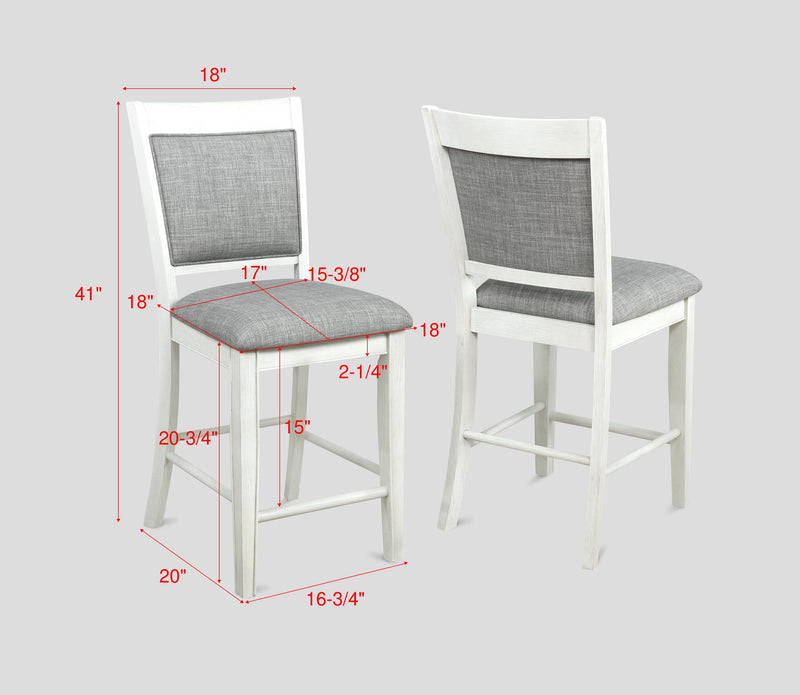 Fulton Chalk/White Counter Height Dining Set