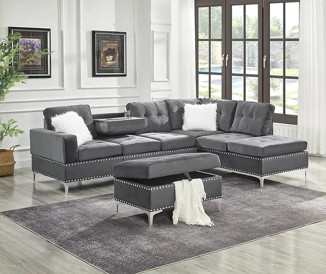 S123 Joy Sectional W Ottoman