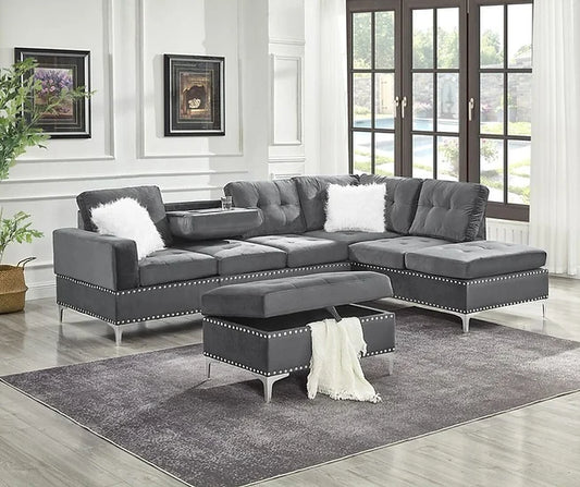 S123 Joy Sectional W Ottoman