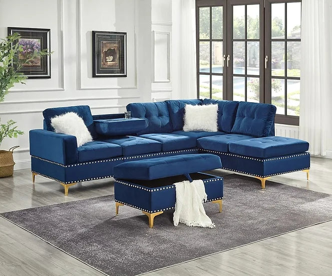 S123 Joy Sectional W Ottoman