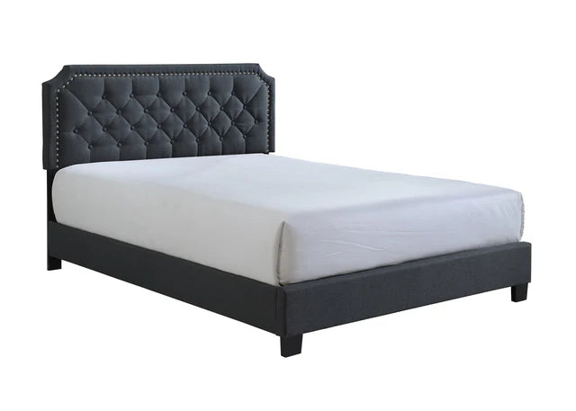 5090 Gerri Charcoal  Upholstered Panel Bed