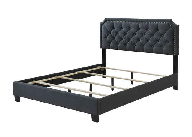 5090 Gerri Charcoal  Upholstered Panel Bed