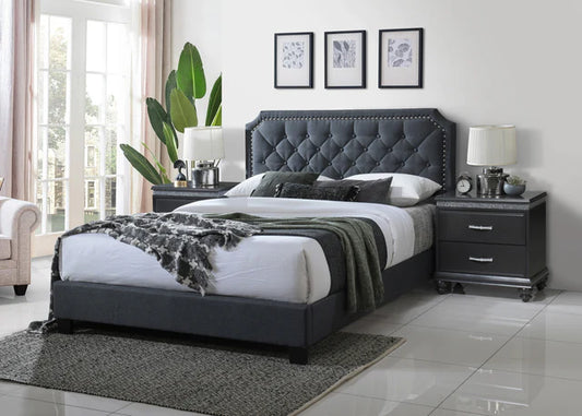 5090 Gerri Charcoal  Upholstered Panel Bed