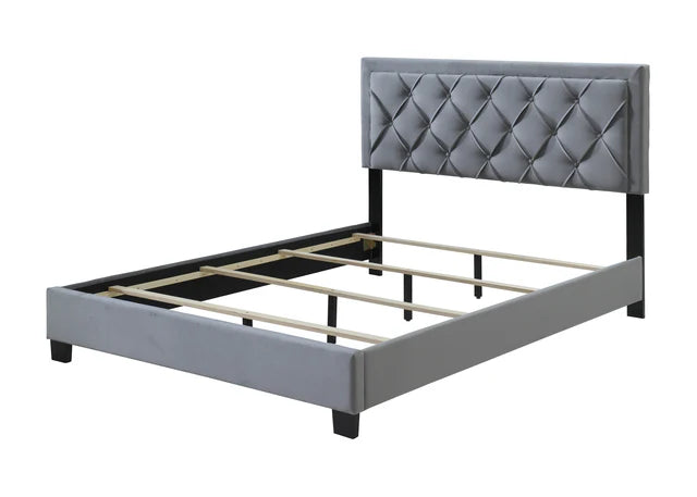 5092 Danzy Gray Upholstered Panel Bed