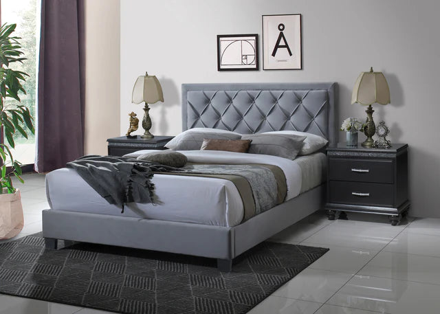 5092 Danzy Gray Upholstered Panel Bed