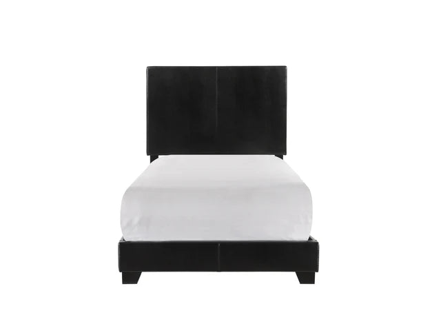 Erin Black PU Leather Twin Upholstered Bed