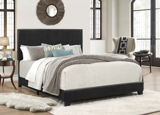 5271 Erin Black PU Leather  Upholstered Bed