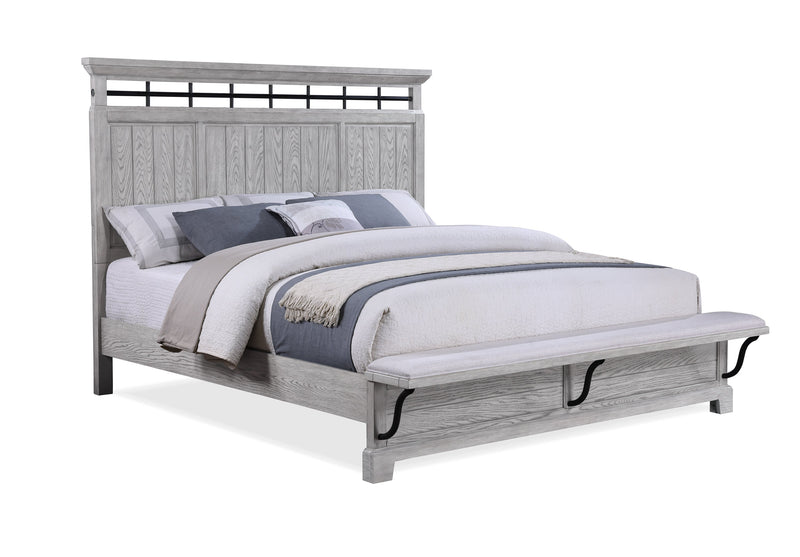 Beckett Rustic Gray Footboard Bench Panel Bedroom Set