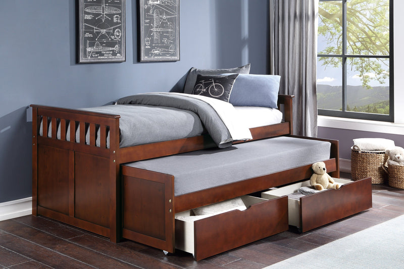 Rowe Dark Cherry Twin/Twin Bed with Storage Boxes y