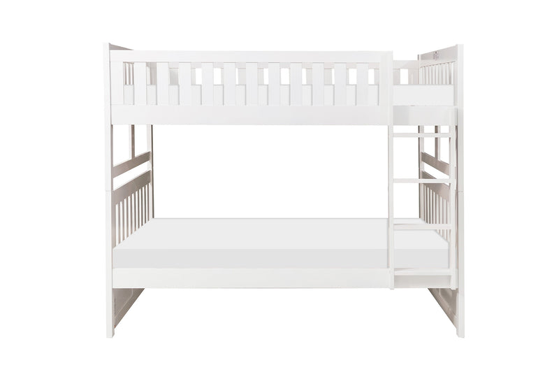 Galen White Full/Full Bunk Bed with Storage Boxes