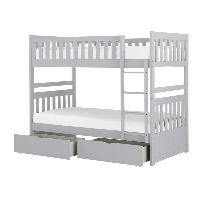 Orion Gray Twin/Twin Bunk Bed with Storage Boxes