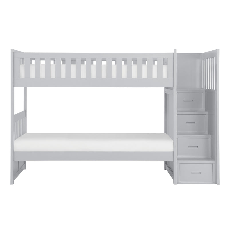 Orion Gray Twin/Twin Step Bunk Bed