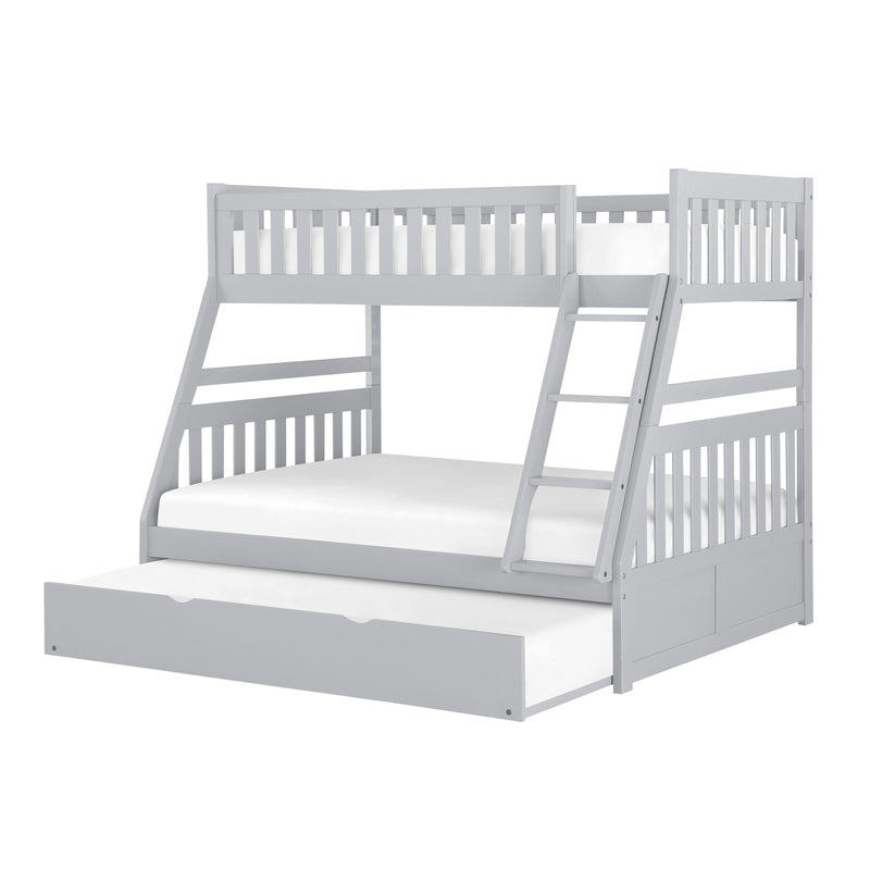 Orion Gray Twin/Full Bunk Bed with Twin Trundle