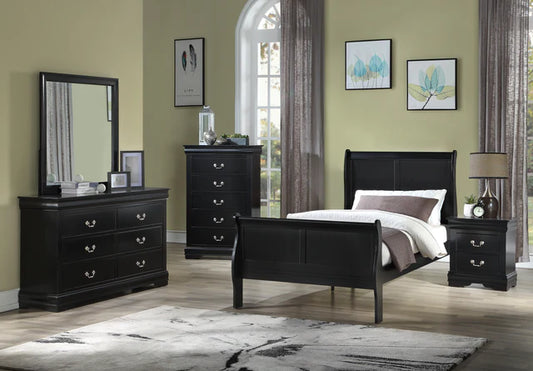 Louis Philip Cherry Twin Sleigh Bed