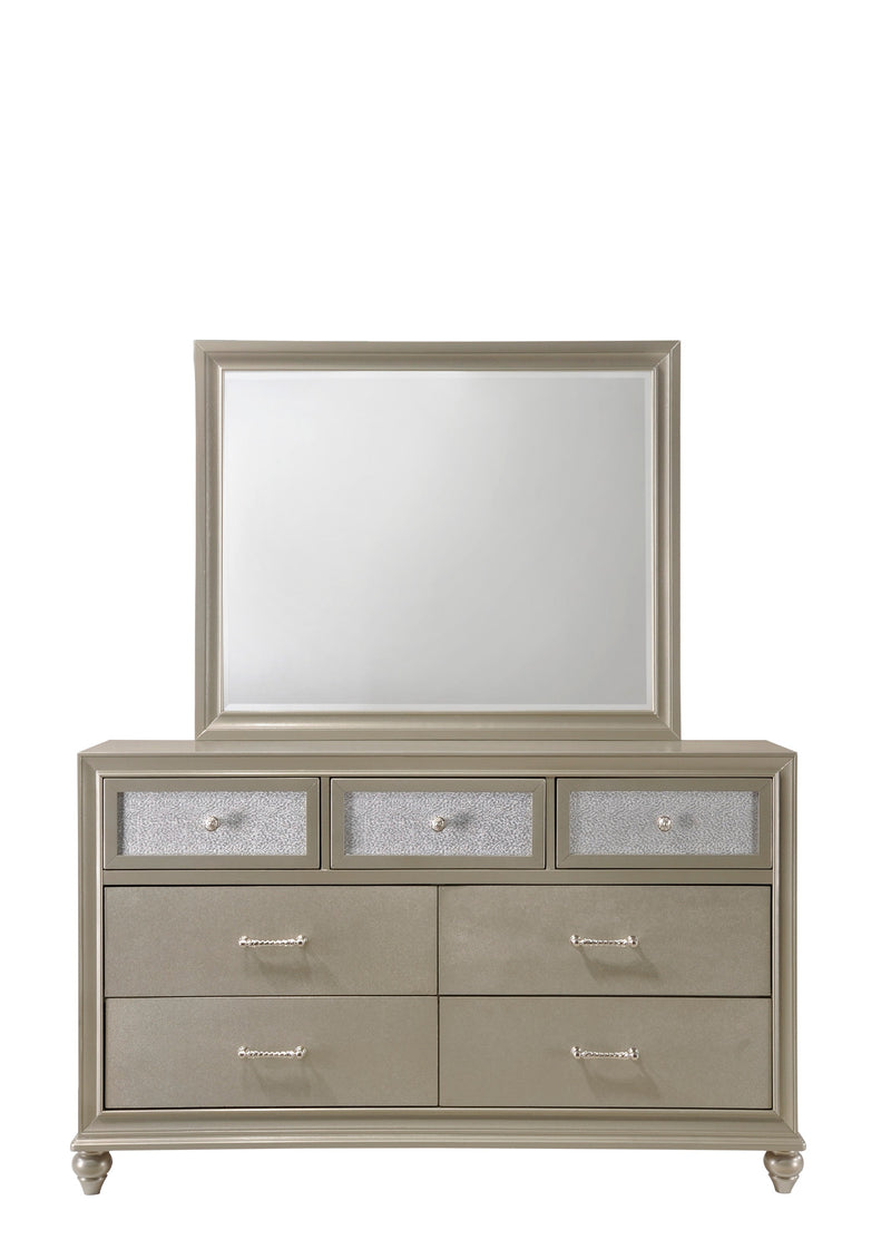 B4390 Lila Champagne Upholstered Panel Bedroom Set