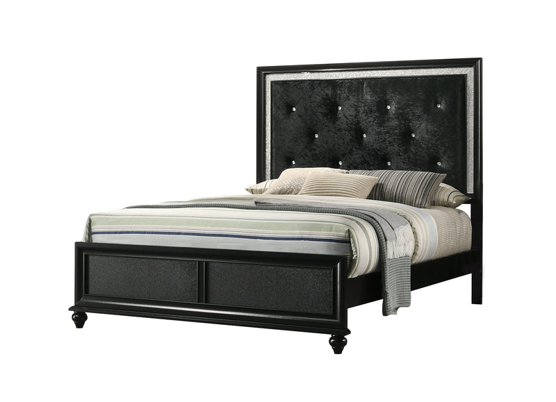 Lila Black Upholstered Panel Bedroom Set