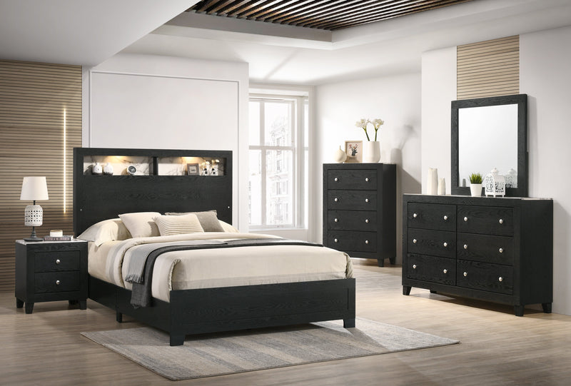 B4510 Cadence Black LED Panel Bedroom Set