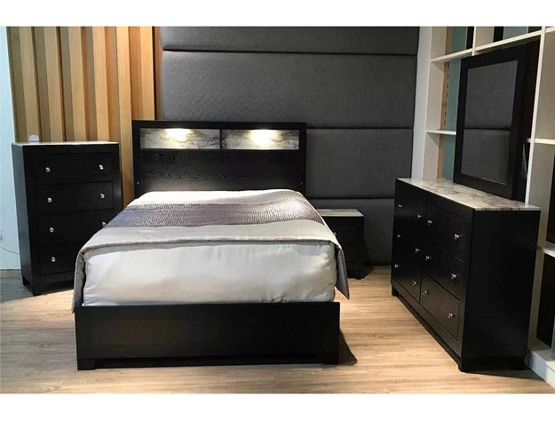 B4510 Cadence Black LED Panel Bedroom Set