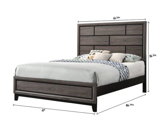 B4620 Akerson Gray Panel Bed