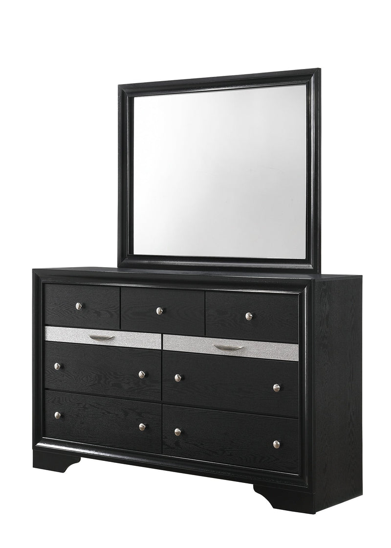 Regata Black/Silver Storage Platform Bedroom Set