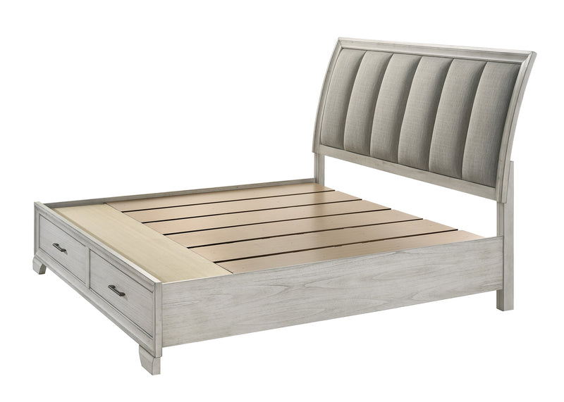 Jaymes White Mist Footboard Storage Platform Bedroom Set