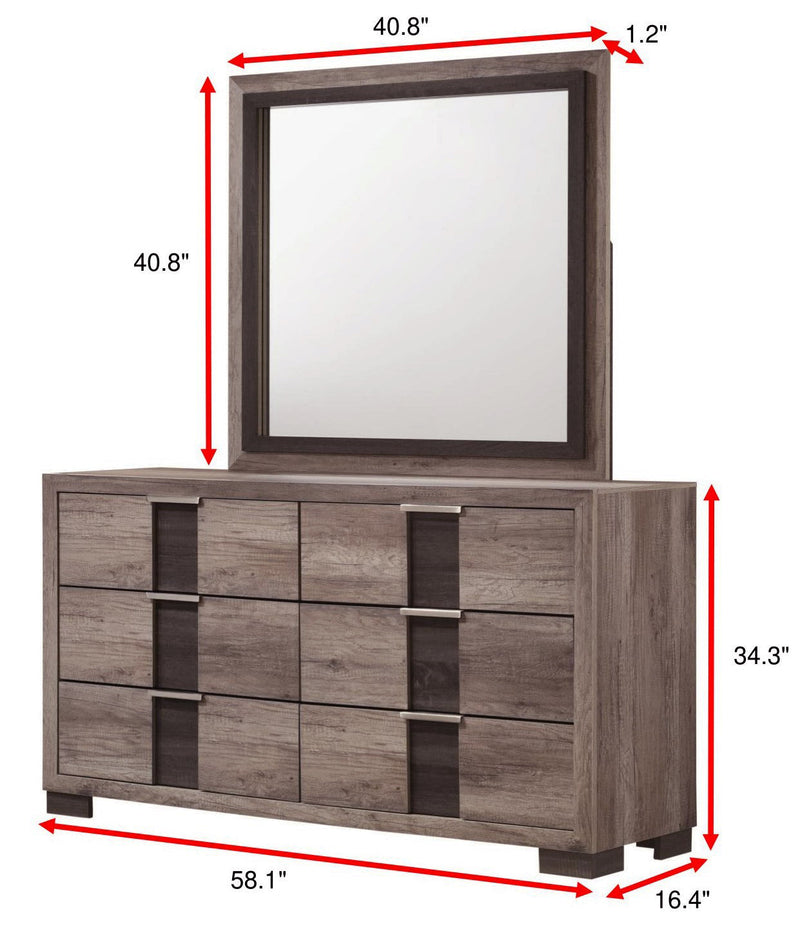 Rangley Brown LED Panel Bedroom Set