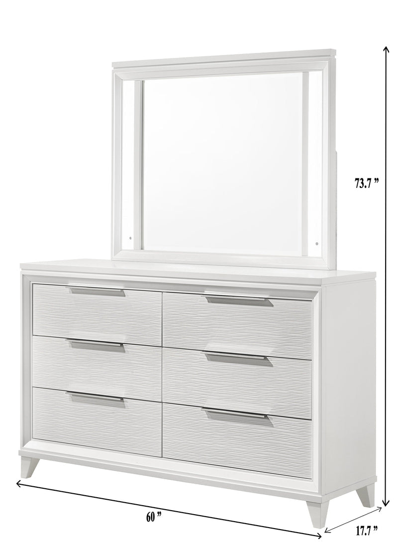 B7300 Cressida White Upholstered LED Panel Bedroom Set