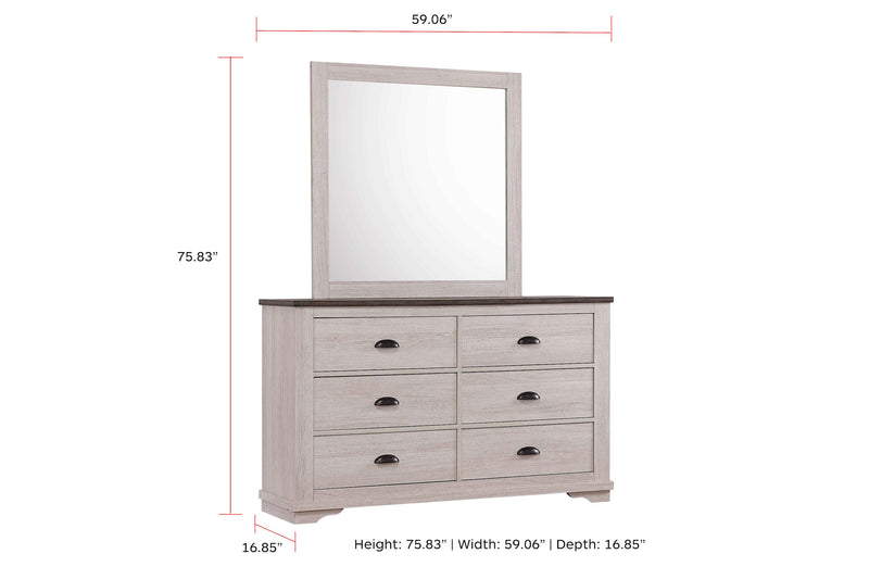 Coralee Chalk/Gray Sleigh Bedroom Set