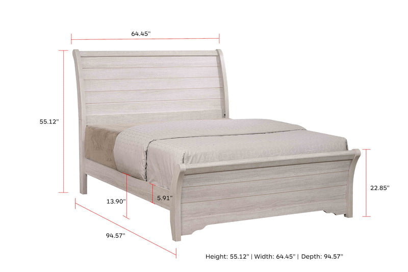 Coralee Chalk/Gray Sleigh Bedroom Set