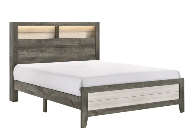 B8170 Rhett Brown/Cream LED Platform Bed