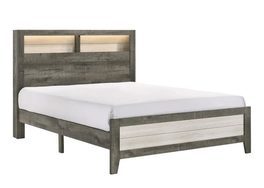 B8170 Rhett Brown/Cream LED Platform Bed