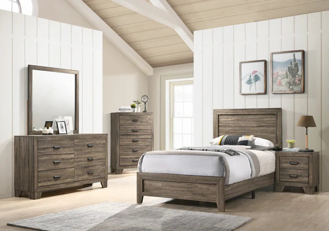 Millie Brownish Gray Twin Panel Bed