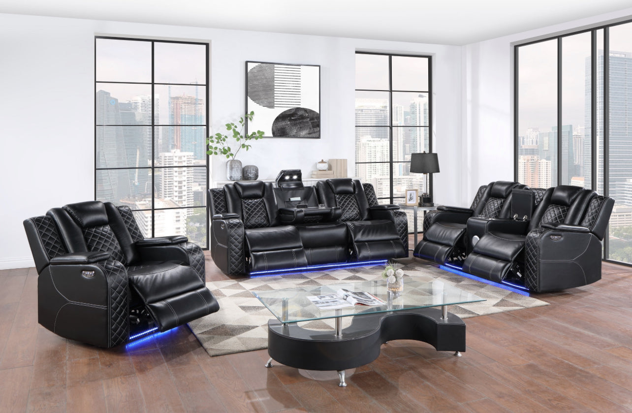 SH8895 BLK 3 PC RECLINERS