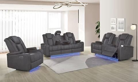 S9304 Ashley PWR (Grey) 3PC RECLINER SET FABRIC
