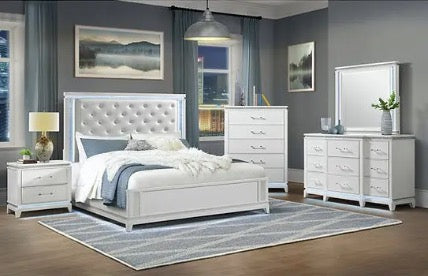 MIRANDA BEDROOM SET KING BED 2 NIGHT STANDS DRESER AND MIRROR