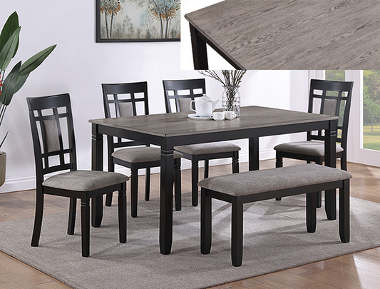 2325 Dinning set 4x chairs and bench