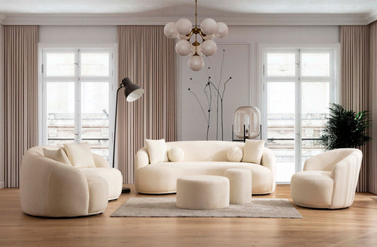 Bonita Ivory Boucle Sofa 91" & Loveseat 81"