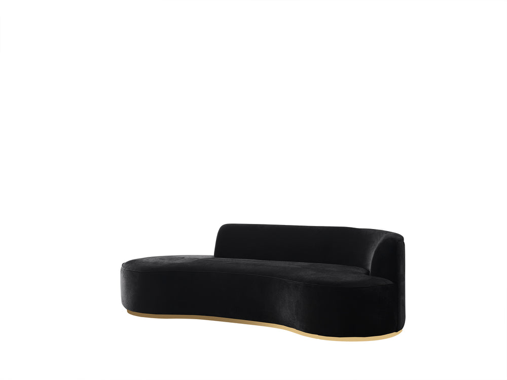 Ella Black Velvet 106" Chaise Lounge